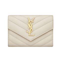 Portafoglio a busta Cassandre piccolo in agnello trapuntato