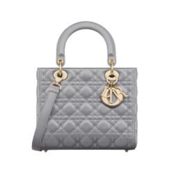 Lambskin canneté perlato Gris opalino