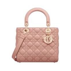 Lambskin canneté color blush