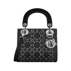 Satin canneté Negro con strass