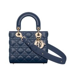 Lambskin canneté Azul oceano profondo