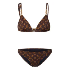 Top bikini con monogramma