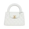 Shopper Kelly Piccola In Vitello Lucido Invecchiato Blanco