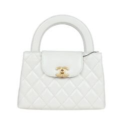 Shopper Kelly Piccola In Vitello Lucido Invecchiato Blanco