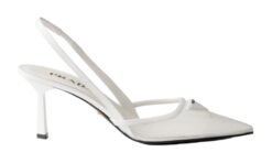 Décolleté slingback in tessuto a rete