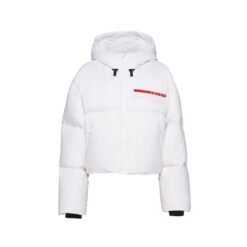 Puffer corto Blanco/Rojo