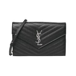 Catena Monogramma Chevron Matelassé Grain de Poudre Nera