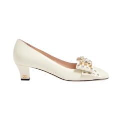 Décolleté Bowow in Capretto con Borchie