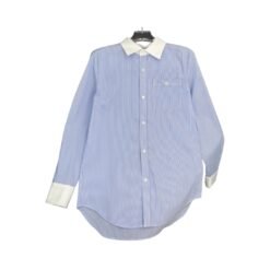 Camicia In Popeline - Azul/A Righe