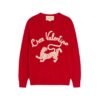 Maglione In Lana Ricamato Rojo