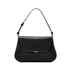 Borsa a spalla nera spazzolata