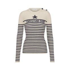 Maglione in cotone Crudo/Azul Azul marino