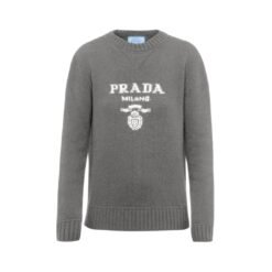 Girocollo lana cashmere con logo