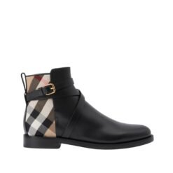 Alla Caviglia Con Inserti A Quadri Negro Marrón