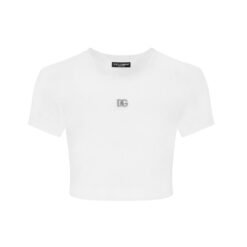 T-shirt corta in jersey con logo